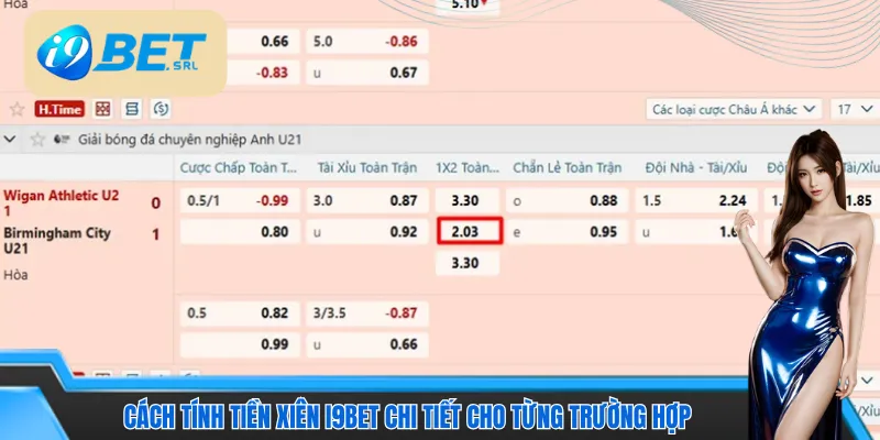 Cách tính tiền xiên I9bet chi tiết cho từng trường hợp 